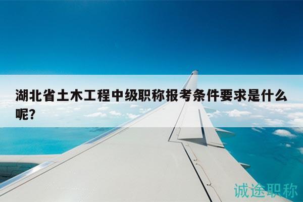 湖北省土木工程中级职称报考条件要求是什么呢？