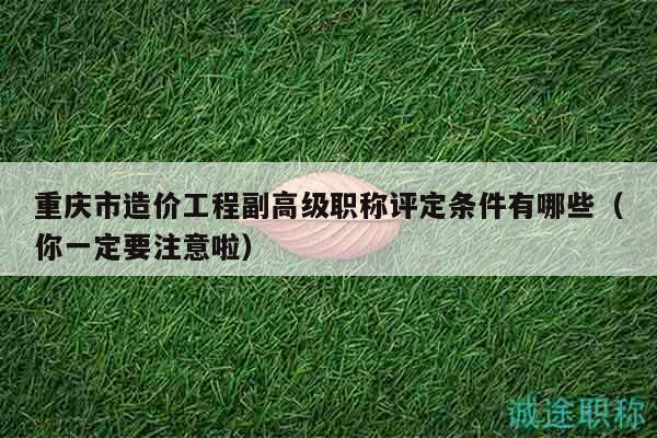 重庆市造价工程副高级职称评定条件有哪些（你一定要注意啦）