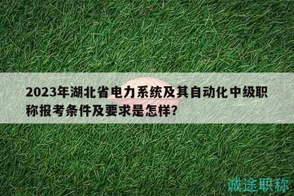 2023年湖北省电力系统及其自动化中级职称报考条件及要求是怎样？