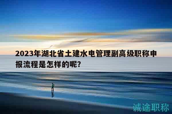 2023年湖北省土建水电管理副高级职称申报流程是怎样的呢？