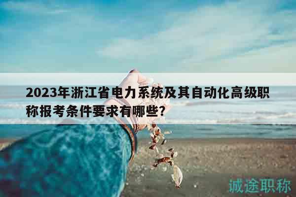 2023年浙江省电力系统及其自动化高级职称报考条件要求有哪些？