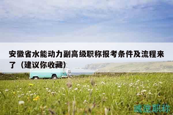 安徽省水能动力副高级职称报考条件及流程来了（建议你收藏）