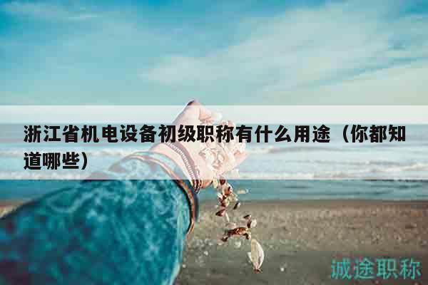 浙江省机电设备初级职称有什么用途（你都知道哪些）
