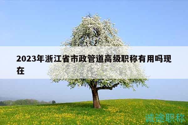 2023年浙江省市政管道高级职称有用吗现在
