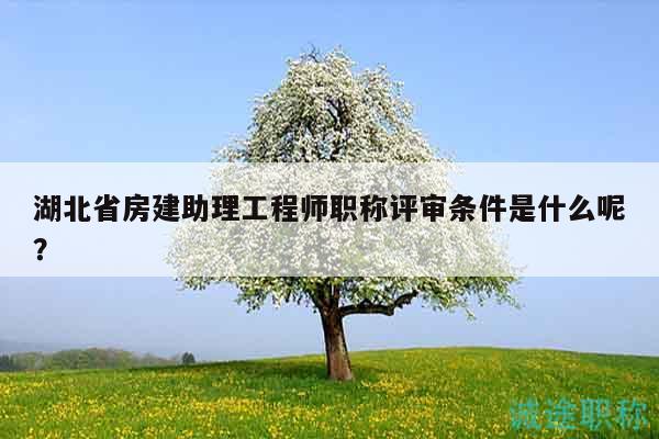 湖北省房建助理工程师职称评审条件是什么呢？