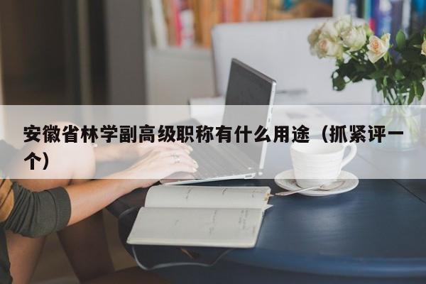 安徽省林学副高级职称有什么用途（抓紧评一个）
