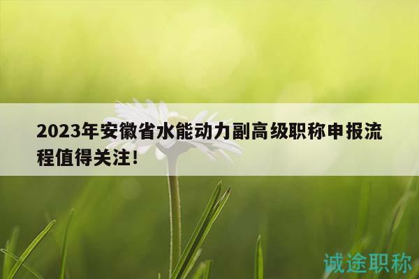 2023年安徽省水能动力副高级职称申报流程值得关注！