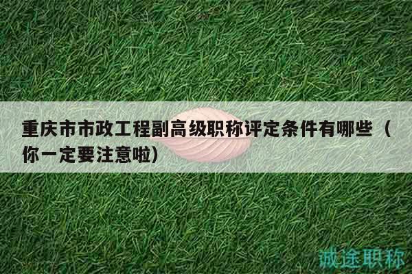 重庆市市政工程副高级职称评定条件有哪些（你一定要注意啦）