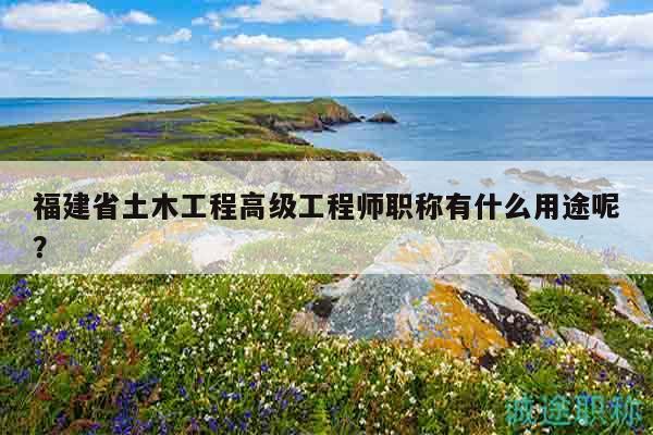 福建省土木工程高级工程师职称有什么用途呢？