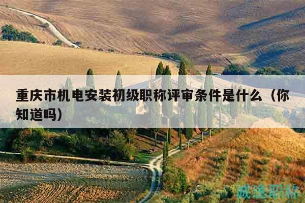 重庆市机电安装初级职称评审条件是什么（你知道吗）