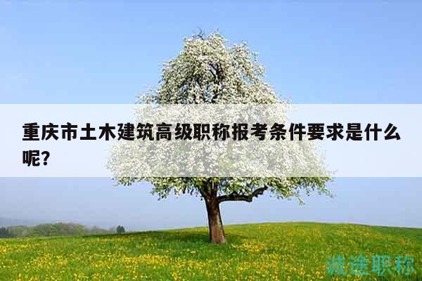 重庆市土木建筑高级职称报考条件要求是什么呢？