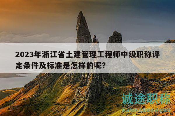 2023年浙江省土建管理工程师中级职称评定条件及标准是怎样的呢？