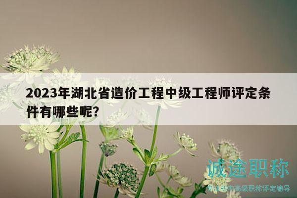 2023年湖北省造价工程中级工程师评定条件有哪些呢？