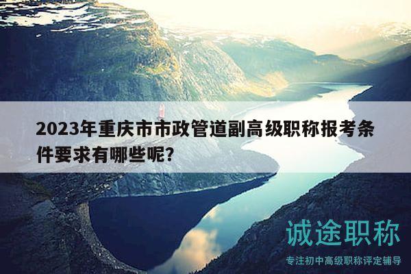 2023年重庆市市政管道副高级职称报考条件要求有哪些呢？