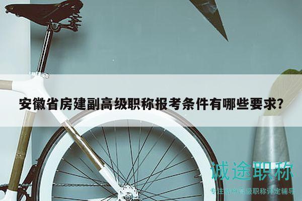 安徽省房建副高级职称报考条件有哪些要求？