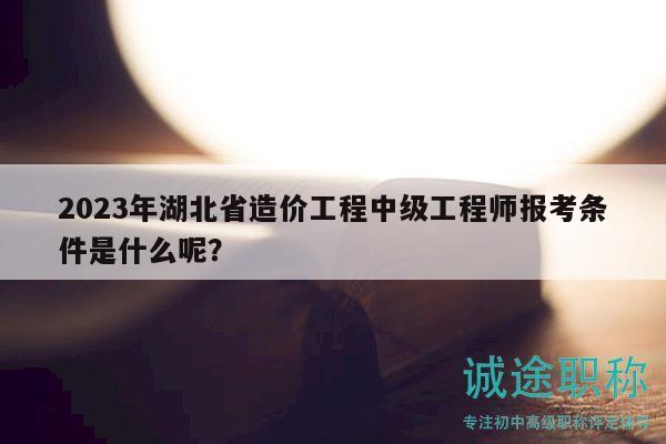 2023年湖北省造价工程中级工程师报考条件是什么呢？