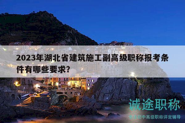2023年湖北省建筑施工副高级职称报考条件有哪些要求？