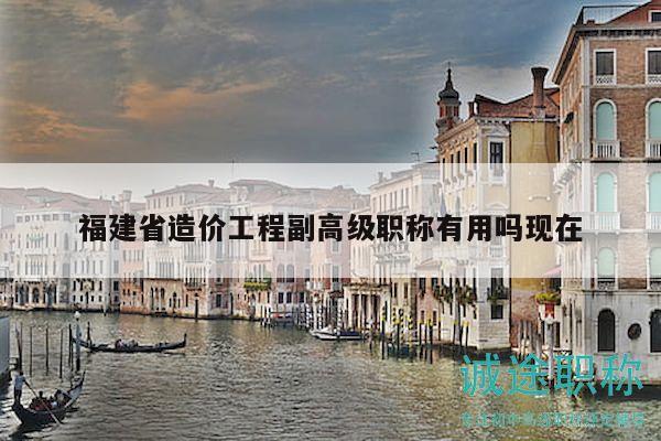 福建省造价工程副高级职称有用吗现在