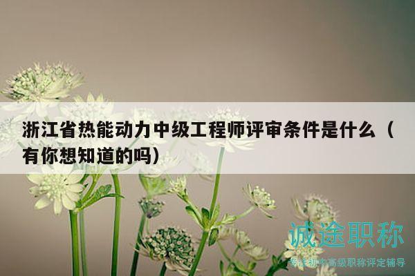 浙江省热能动力中级工程师评审条件是什么（有你想知道的吗）