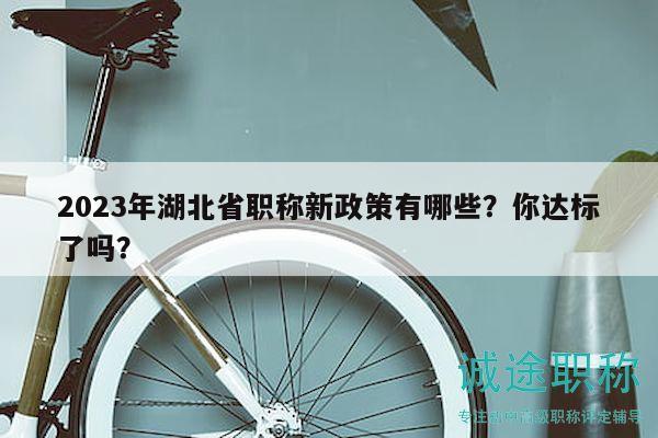 2023年湖北省职称新政策有哪些？你达标了吗？