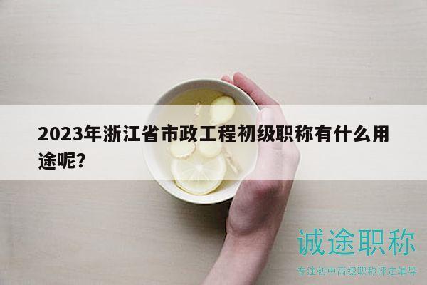2023年浙江省市政工程初级职称有什么用途呢？