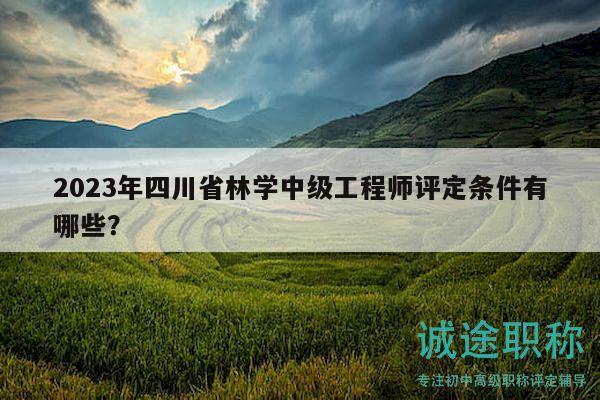 2023年四川省林学中级工程师评定条件有哪些？