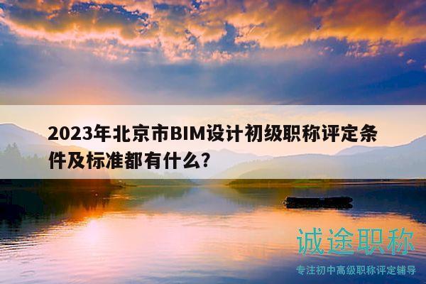 2023年北京市BIM设计初级职称评定条件及标准都有什么？