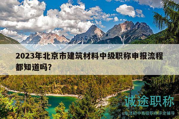2023年北京市建筑材料中级职称申报流程都知道吗？