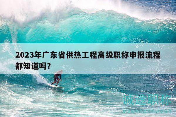 2023年广东省供热工程高级职称申报流程都知道吗？