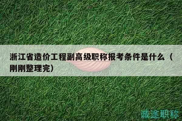 浙江省造价工程副高级职称报考条件是什么（刚刚整理完）