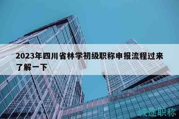 2023年四川省林学初级职称申报流程过来了解一下