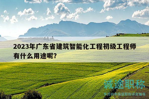 2023年广东省建筑智能化工程初级工程师有什么用途呢？