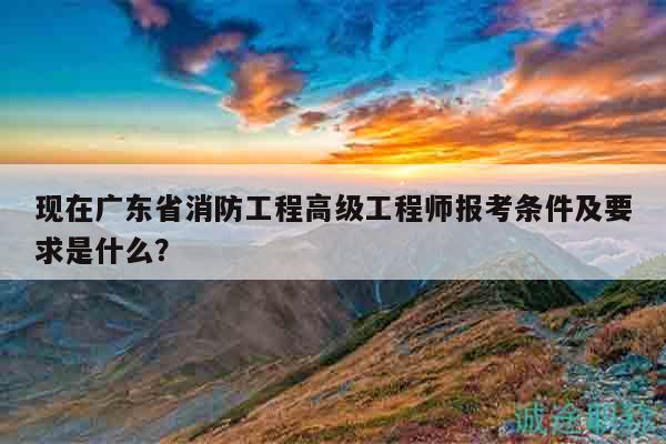 现在广东省消防工程高级工程师报考条件及要求是什么？