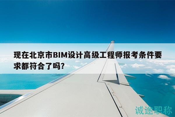 现在北京市BIM设计高级工程师报考条件要求都符合了吗？