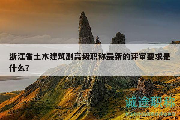 浙江省土木建筑副高级职称最新的评审要求是什么？