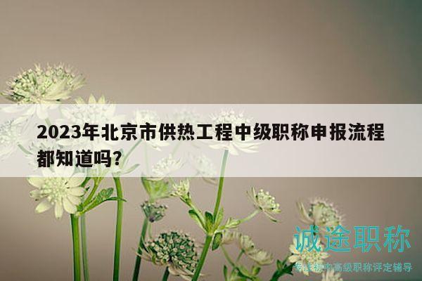 2023年北京市供热工程中级职称申报流程都知道吗？