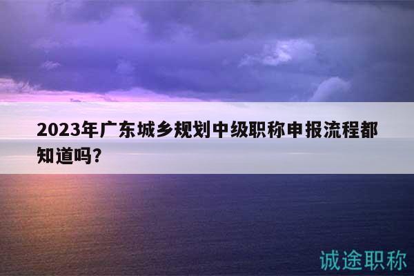 2023年广东城乡规划中级职称申报流程都知道吗？