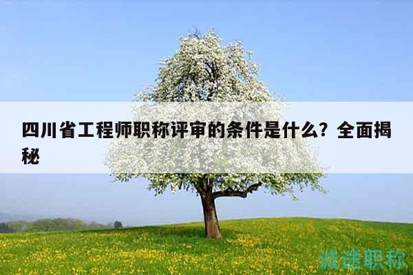 四川省工程师职称评审的条件是什么？全面揭秘