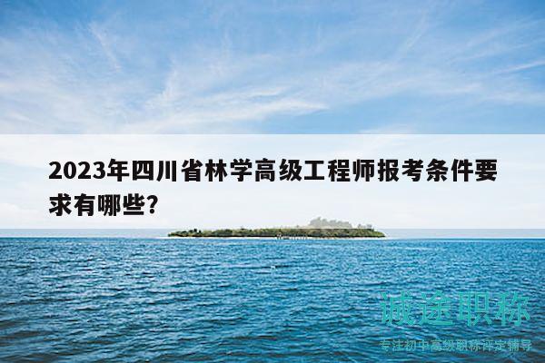 2023年四川省林学高级工程师报考条件要求有哪些？