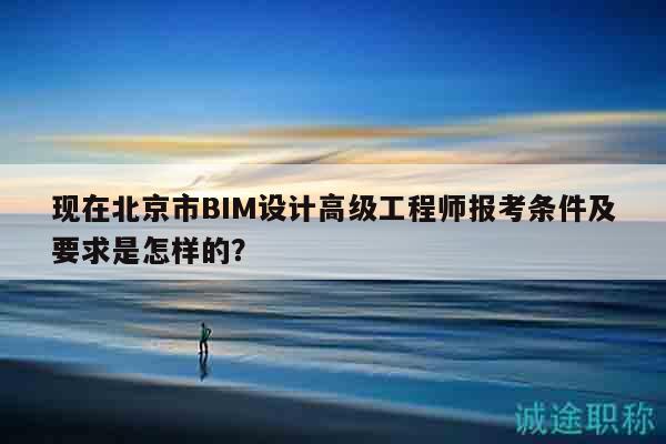 现在北京市BIM设计高级工程师报考条件及要求是怎样的？