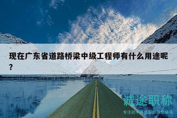 现在广东省道路桥梁中级工程师有什么用途呢？
