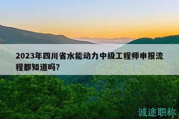 2023年四川省水能动力中级工程师申报流程都知道吗？