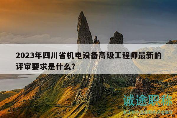 2023年四川省机电设备高级工程师最新的评审要求是什么？