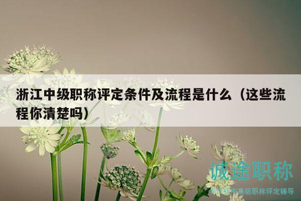 浙江中级职称评定条件及流程是什么（这些流程你清楚吗）