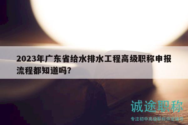 2023年广东省给水排水工程高级职称申报流程都知道吗？