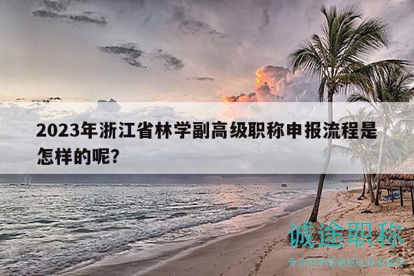 2023年浙江省林学副高级职称申报流程是怎样的呢？