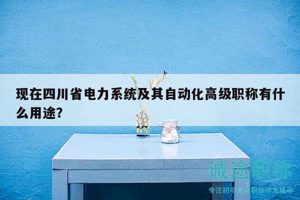 现在四川省电力系统及其自动化高级职称有什么用途？