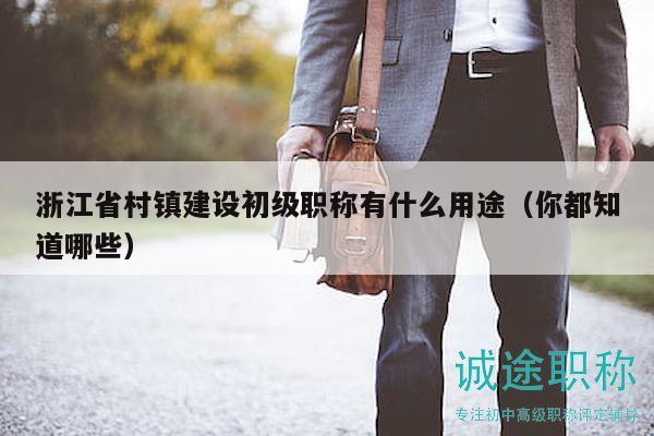 浙江省村镇建设初级职称有什么用途（你都知道哪些）