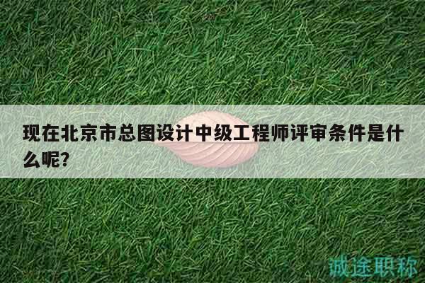 现在北京市总图设计中级工程师评审条件是什么呢？