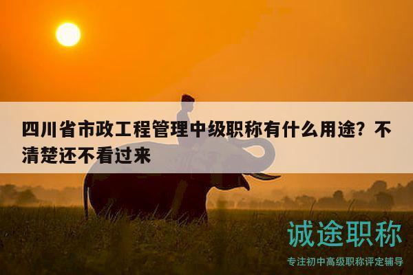 四川省市政工程管理中级职称有什么用途？不清楚还不看过来